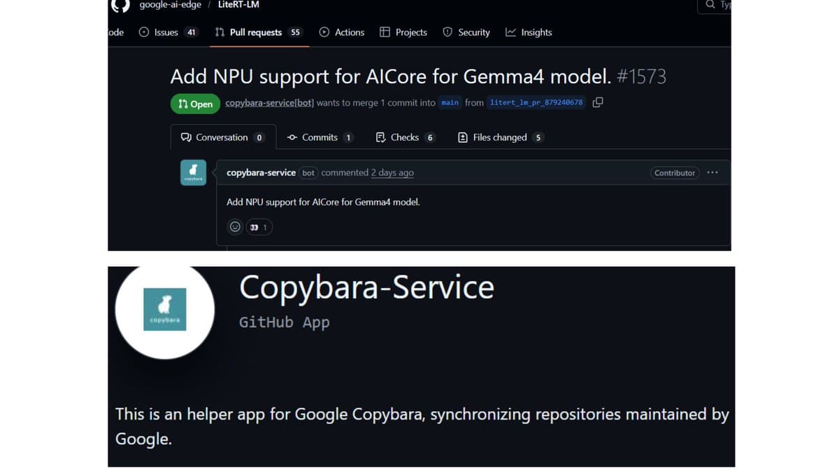 Google LiteRT-LM PR adds Gemma4 NPU support ahead of an expected release