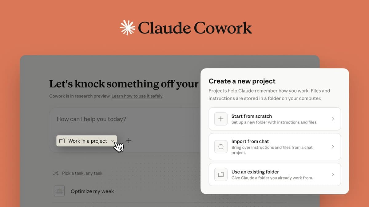 Claude adds Projects to Cowork desktop with local folders and one-click imports