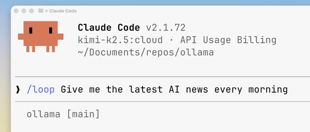 Ollama adds scheduled /loop prompts to Claude Code workflows