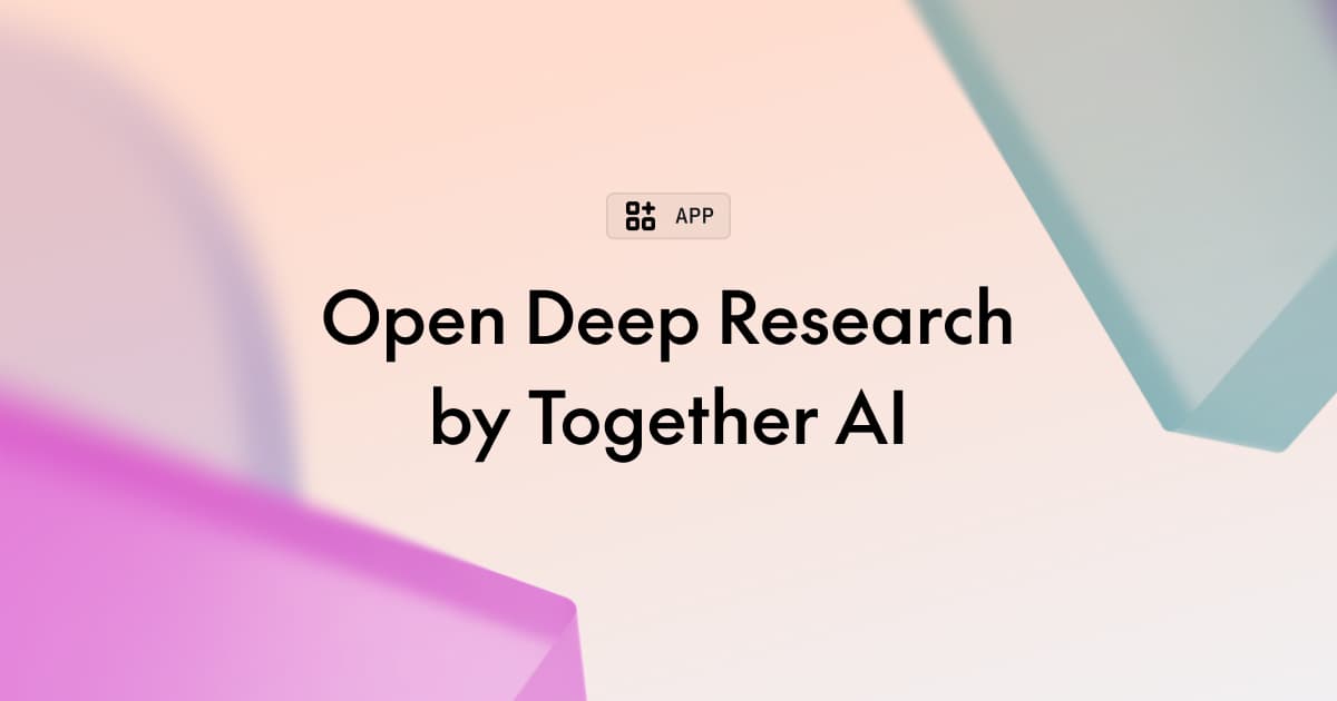 Together releases Open Deep Research v2 with app, eval dataset, and repo