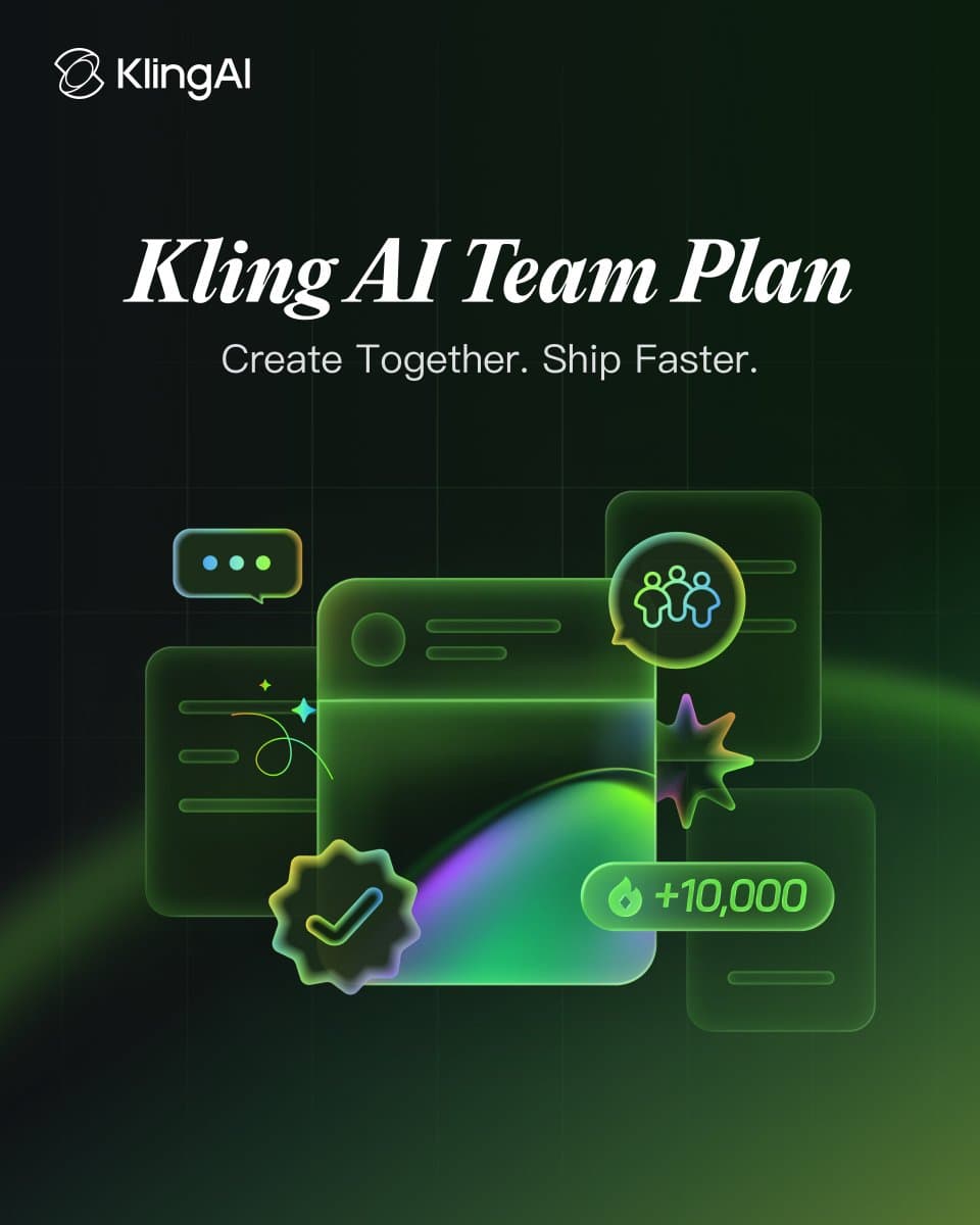 Kling launches Team Plan with 15-member shared workspaces and commercial-use coverage