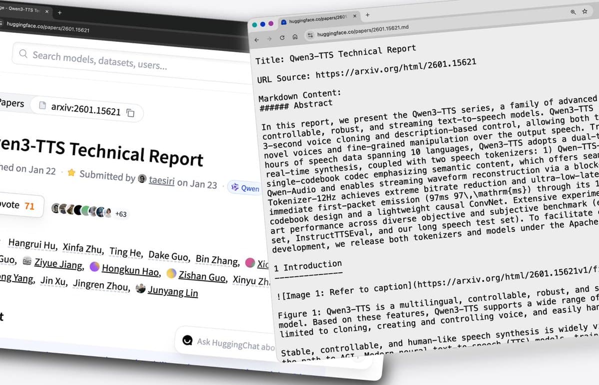 Hugging Face Papers serves Markdown to agents and adds a paper-pages skill