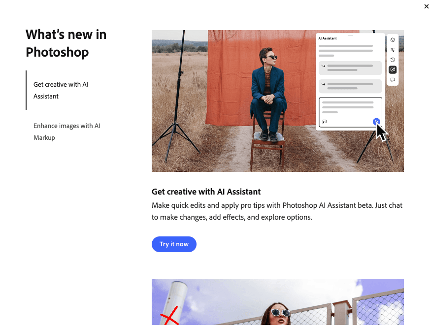 Photoshop on the web adds AI Assistant beta with AI Markup targeting