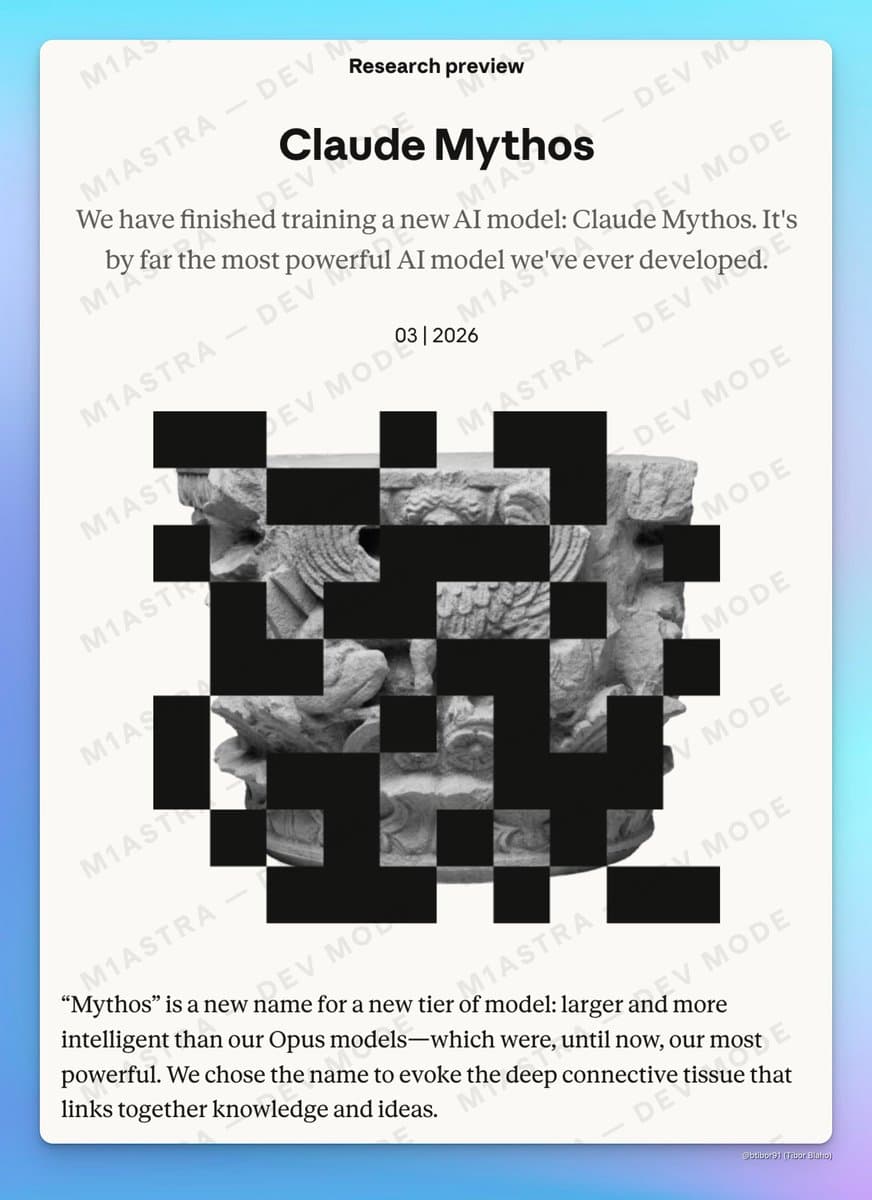 Anthropic leaks Claude Mythos draft, with Capybara tier above Opus 4.6