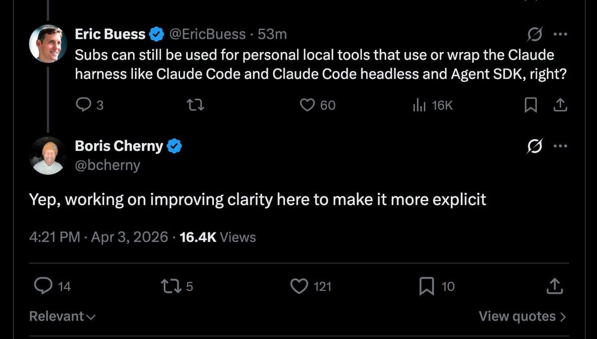 Anthropic cuts Claude subscription access for third-party harnesses on Apr. 4