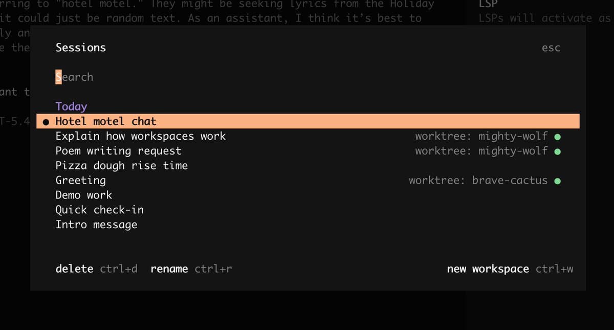 OpenCode 1.4.11 adds workspace support for git worktrees and remote environments