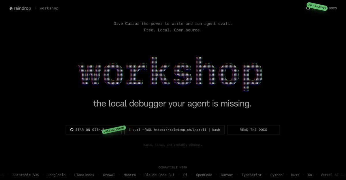 Workshop launches local trace inspector with 1-line install and Codex-readable logs