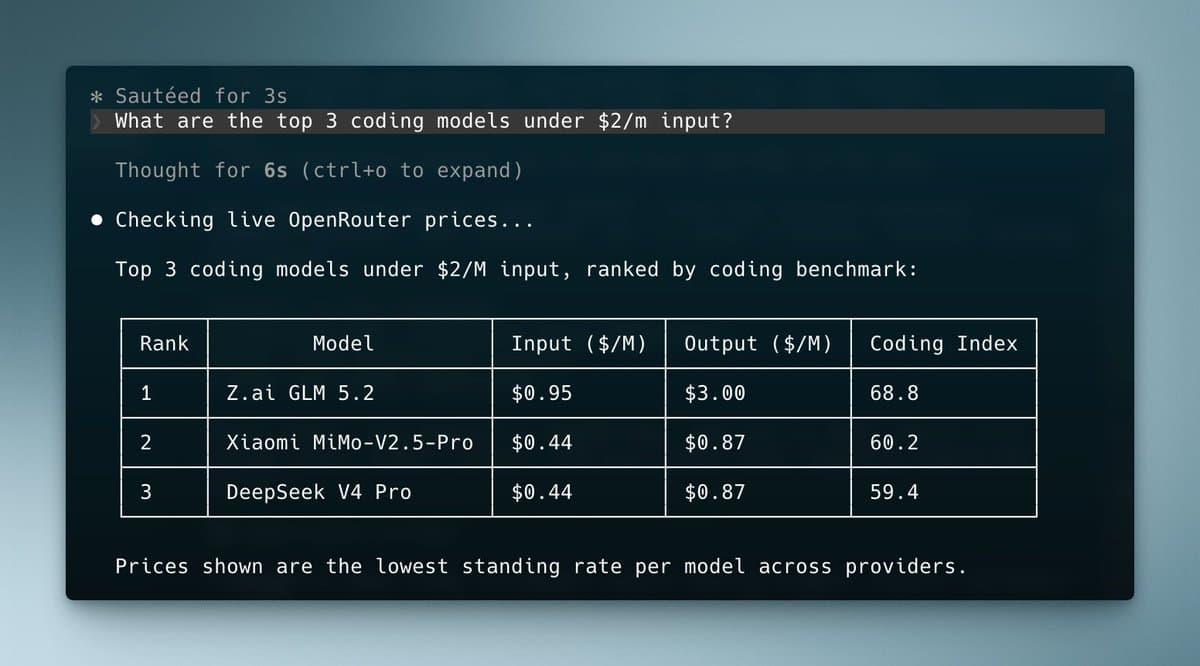 OpenRouter launches MCP server with live pricing, benchmarks, and test inference