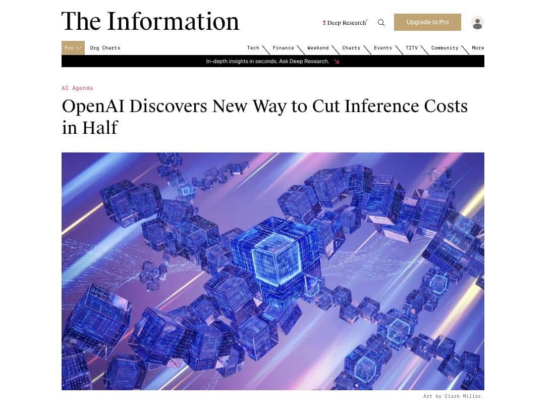 The Information reports OpenAI cuts inference costs by more than 50% on some models