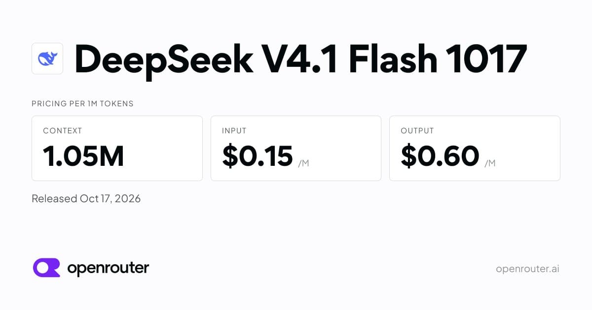 DeepSeek releases V4.1-Flash-1017 with a reported 77% DeepSWE score